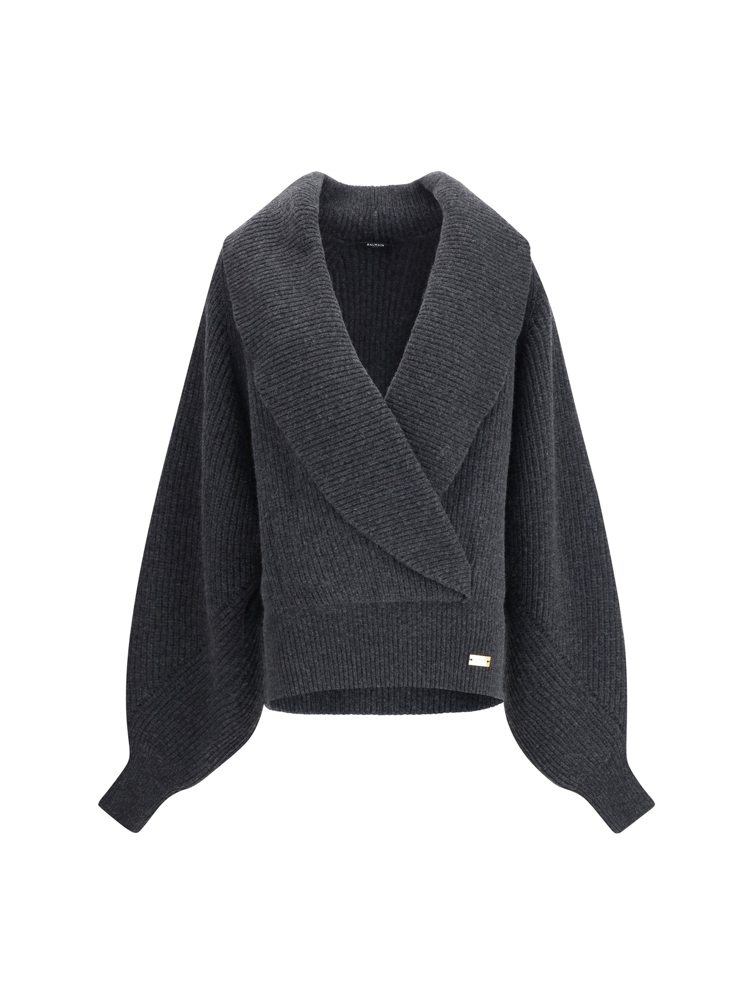 BALMAIN M oversized wrap-effect sweater