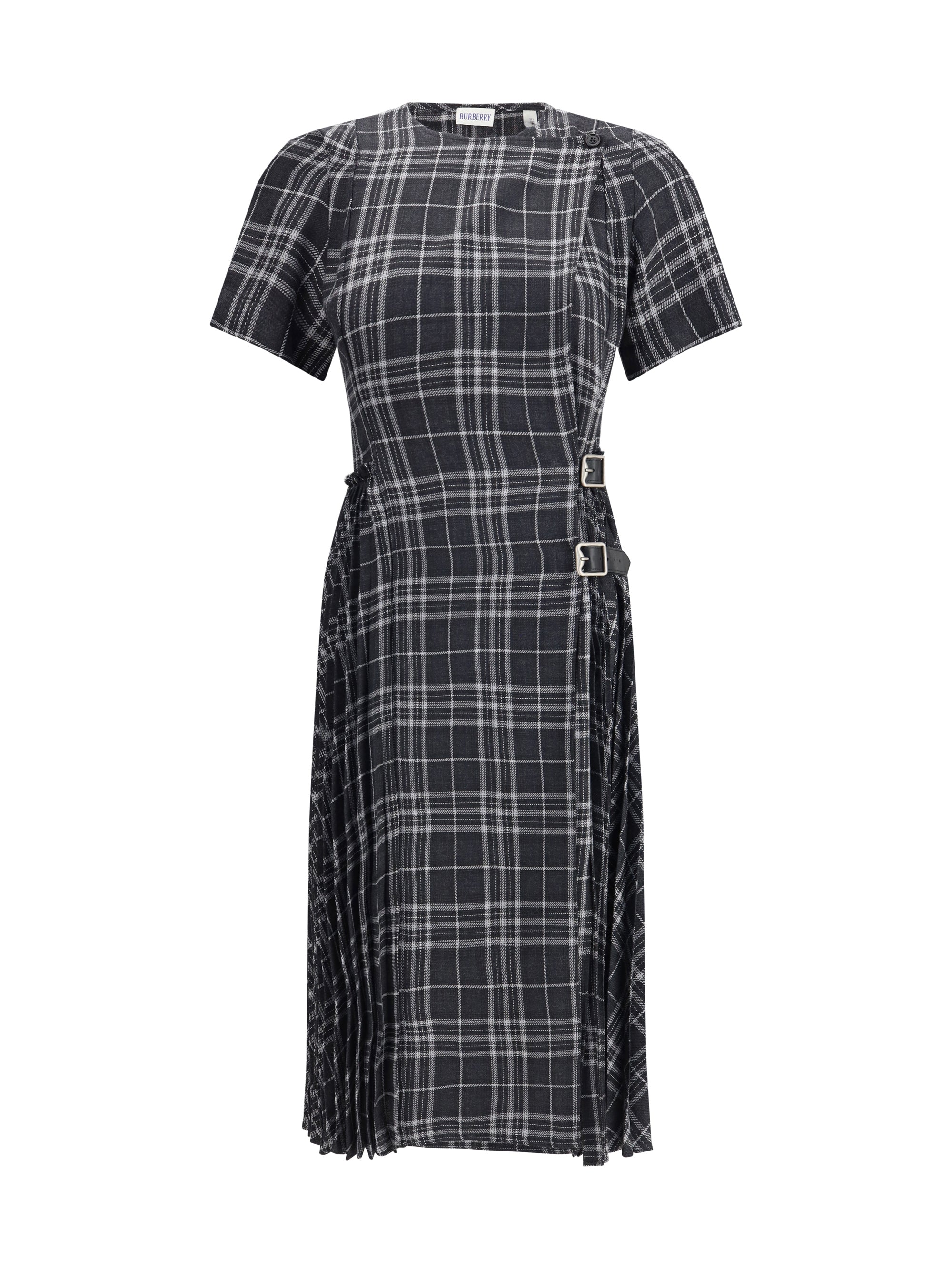 BURBERRY 8 check wool blend kilt dress