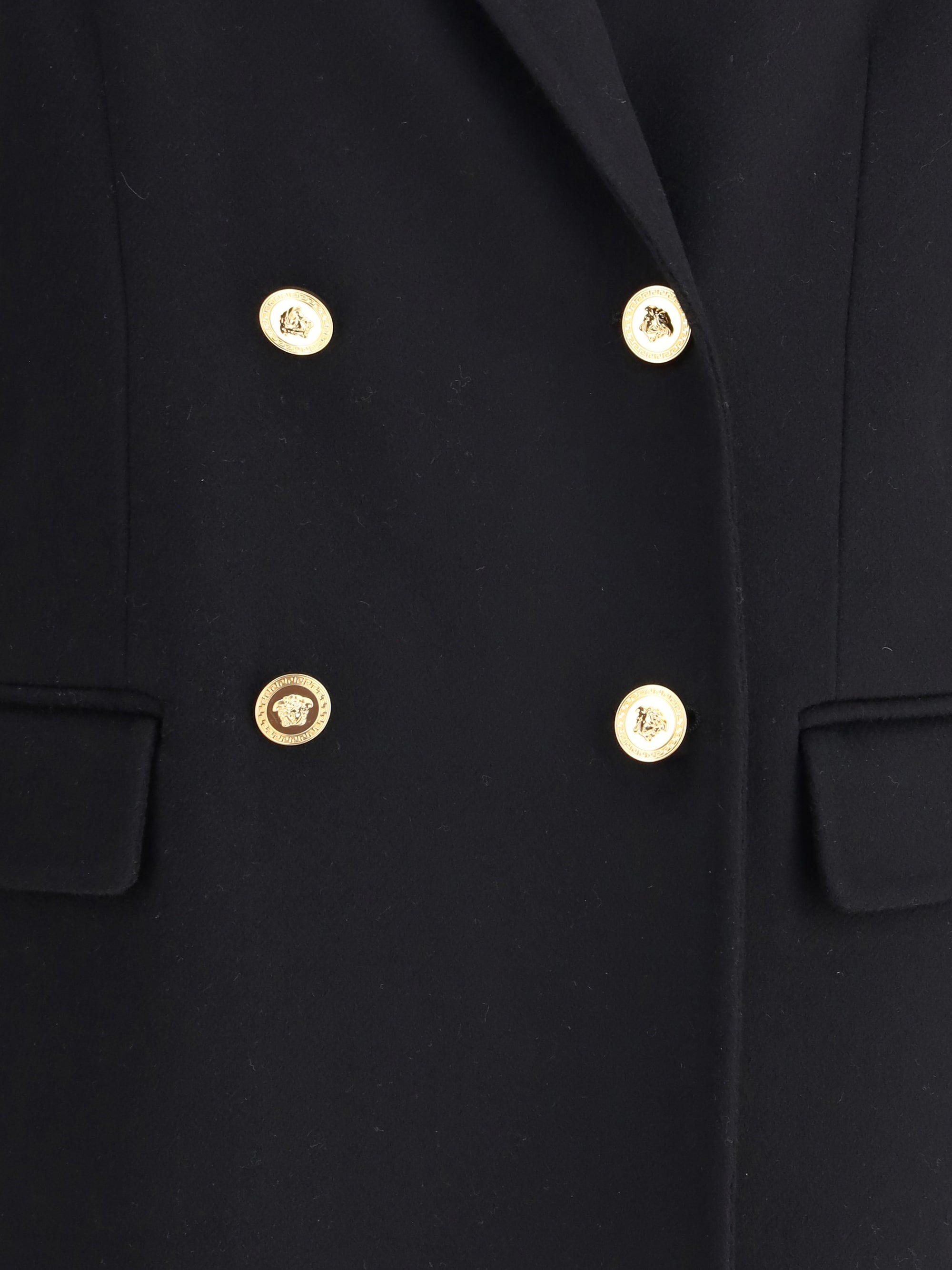 VERSACE 38 wool and cachemire double-breasted coat