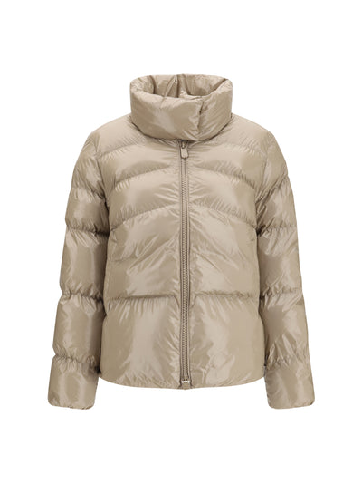 glossy quilted puffer jacket