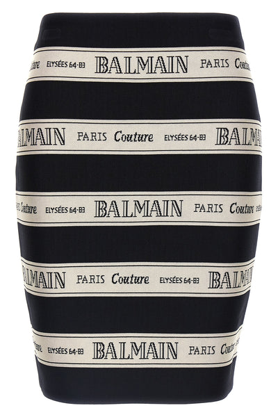 high waist mini skirt in jacquard viscose blend