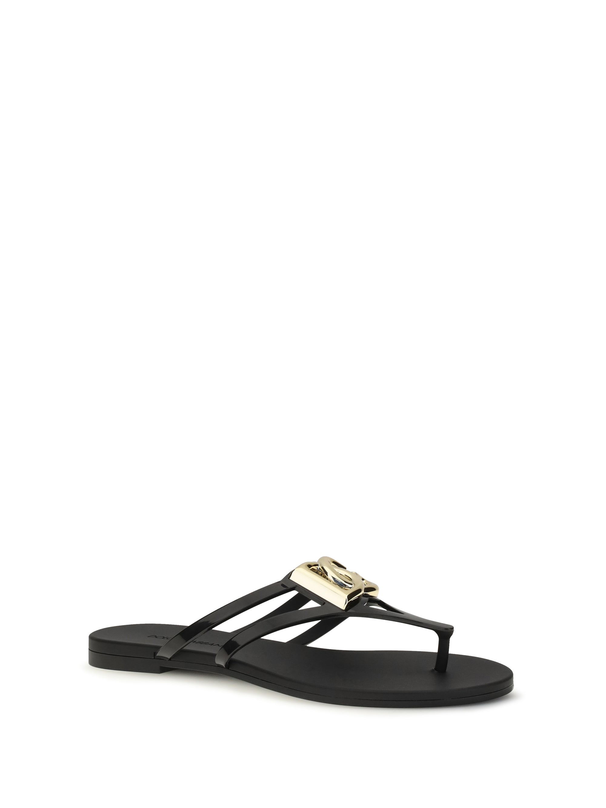 DOLCE & GABBANA 36 logo rubber sandals