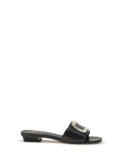 leather slide sandals
