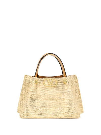small raffia tote bag