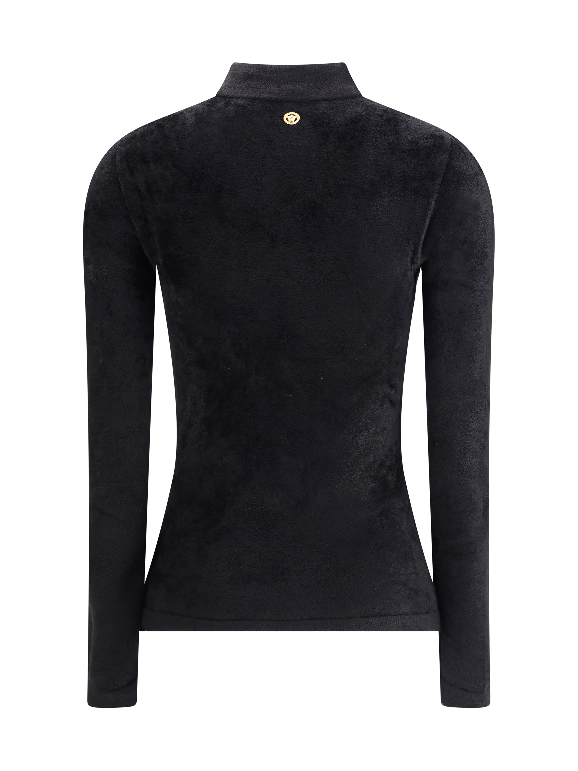 VERSACE 42 chenille top with half nek