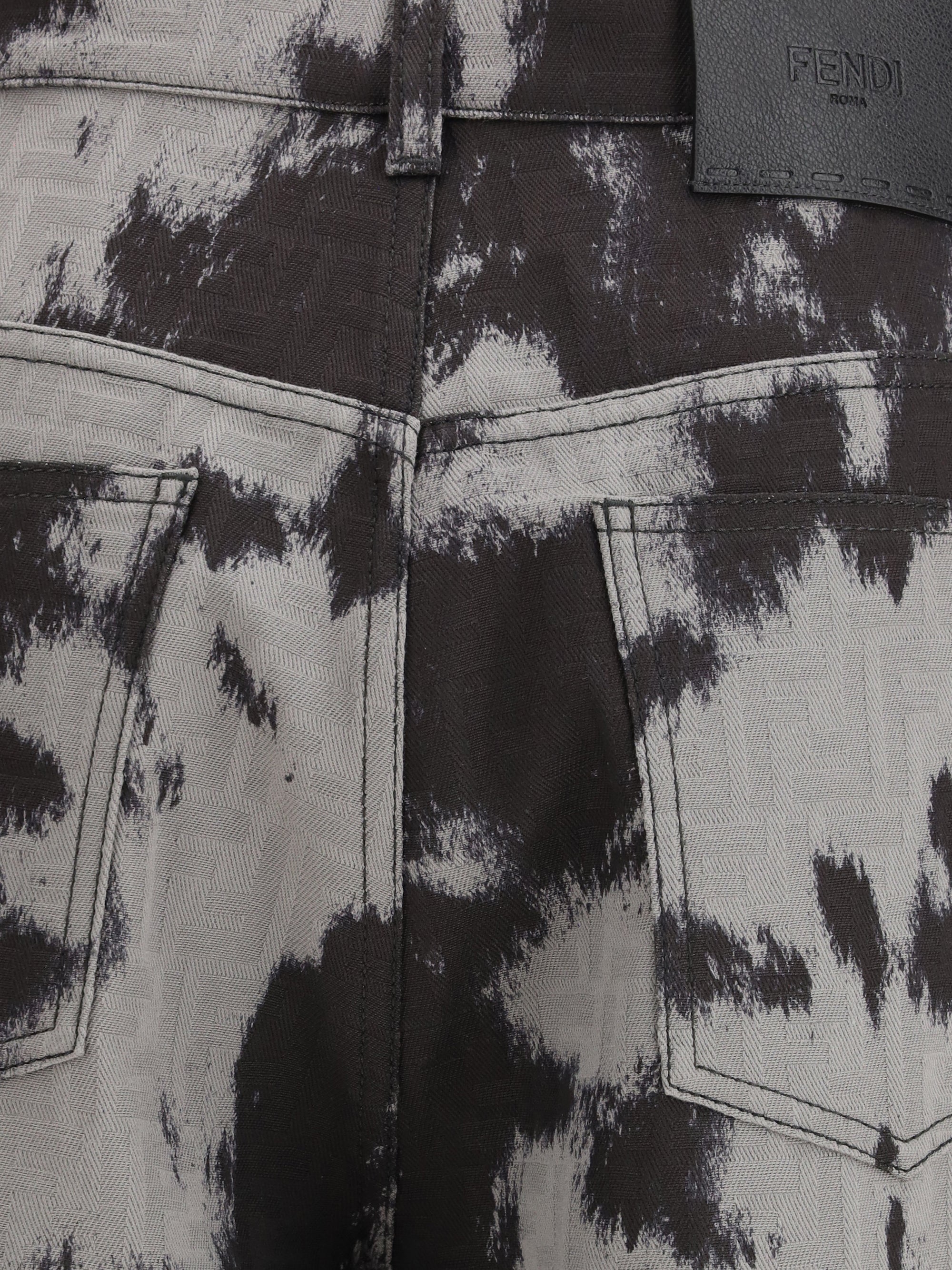 FENDI 38 ff animalier print jeans