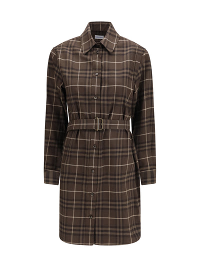check cotton shirt dress