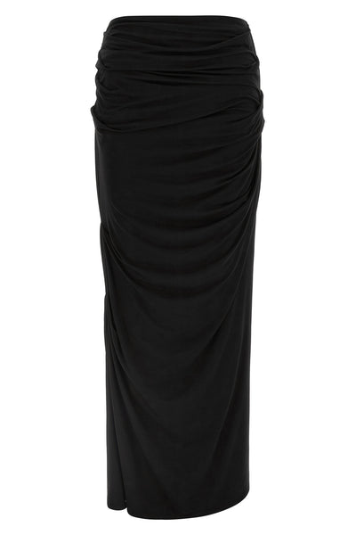 245 g/m² long drape stretch viscose skirt