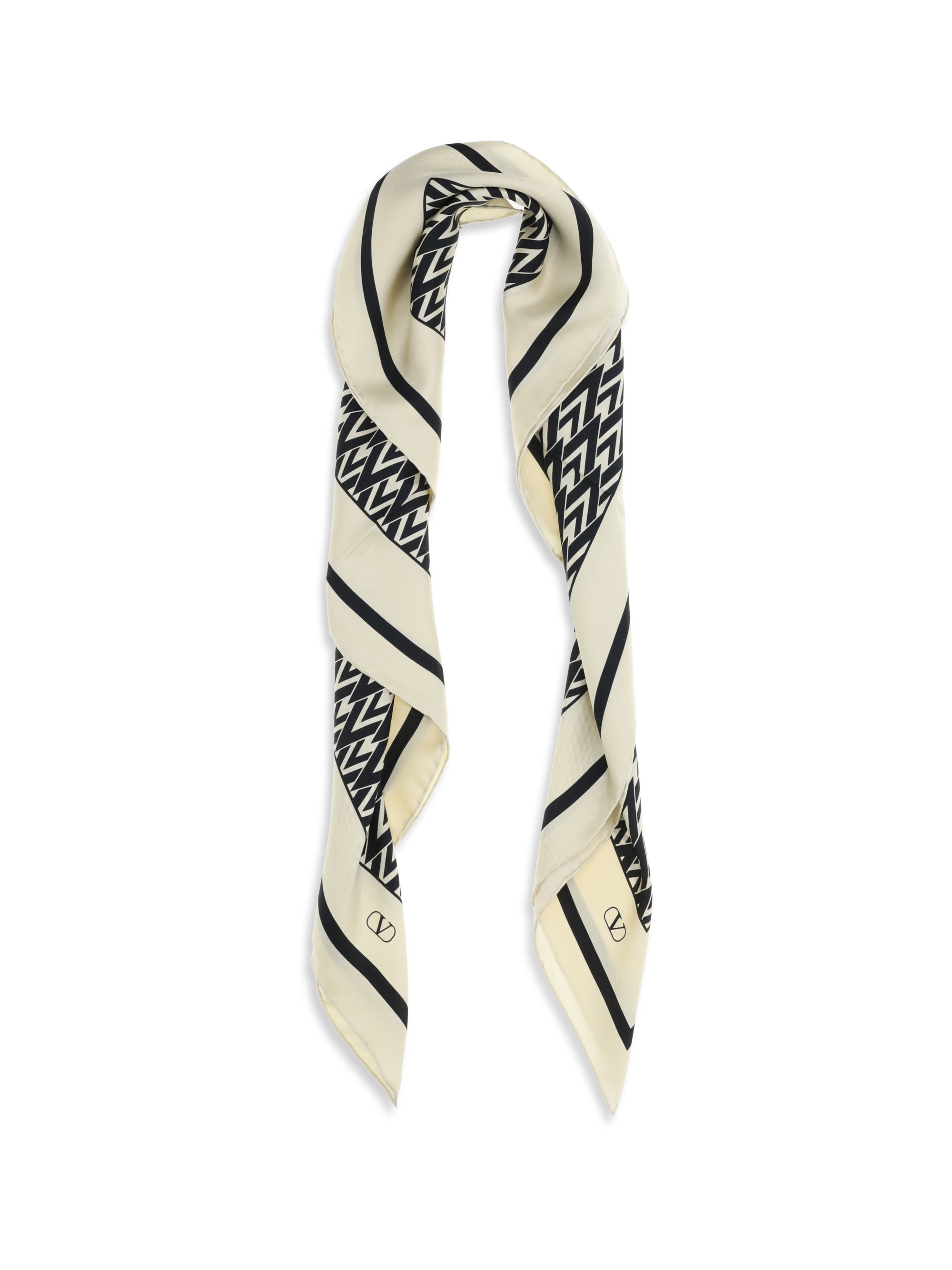 VALENTINO GARAVANI OS silk foulard with all-over monogram print