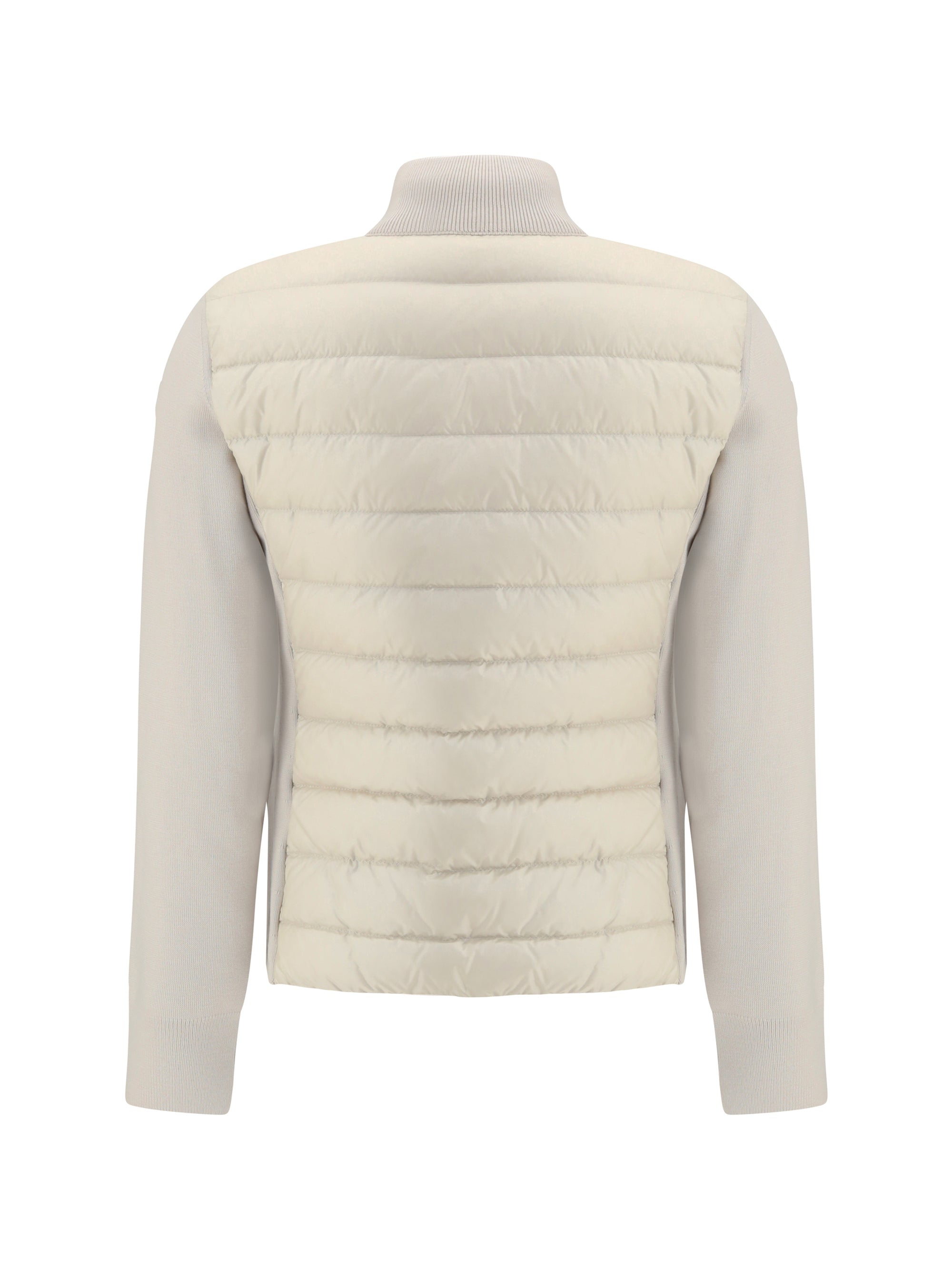 MONCLER S padded jacket with wool sleeves