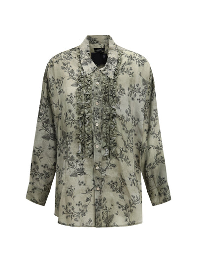 v-neck ruffle shirt