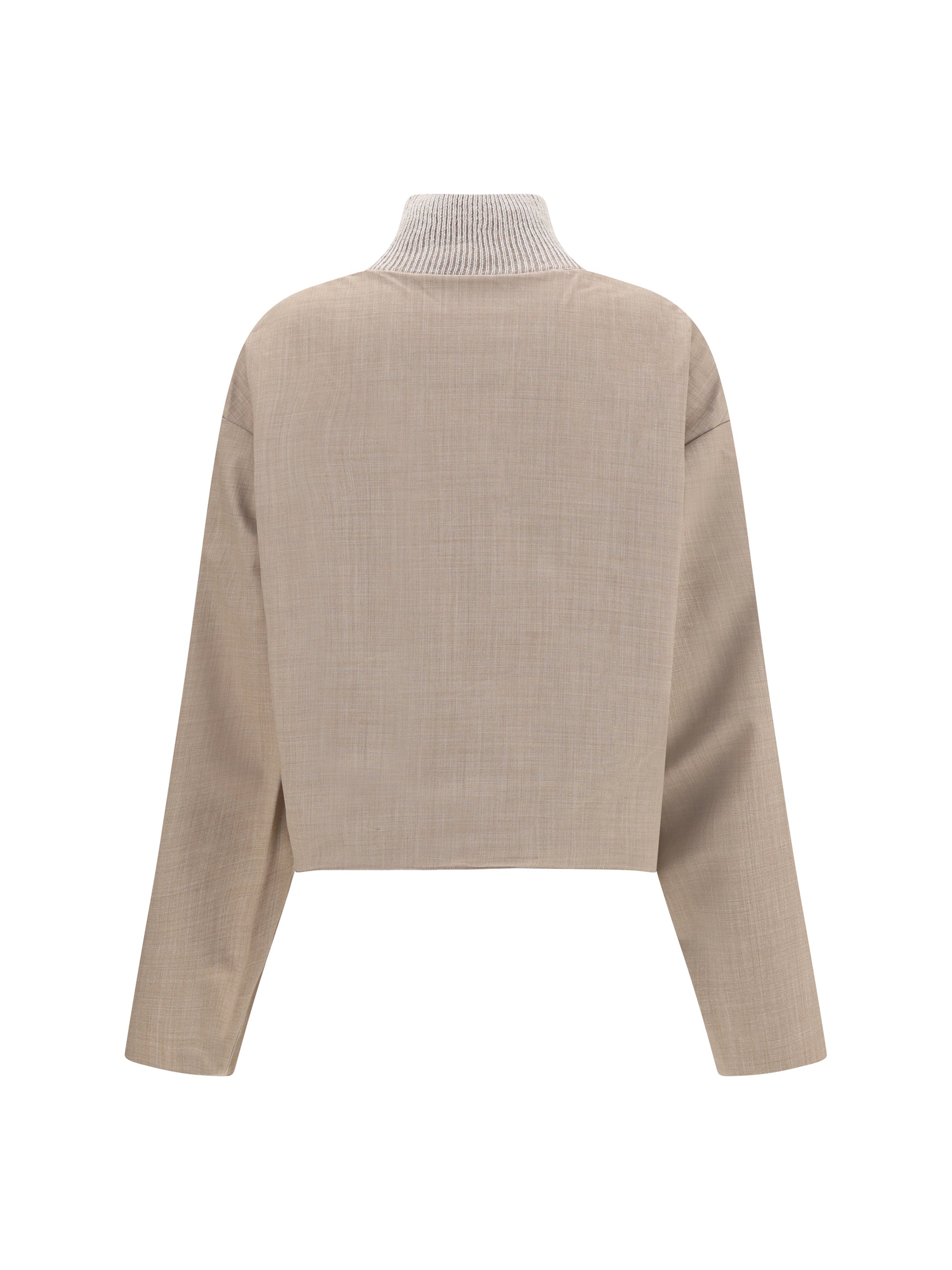 FABIANA FILIPPI 40 reversible platinum mohair jacket