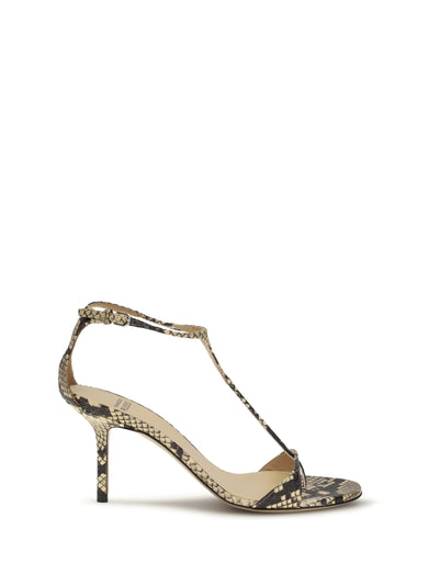 python-print leather sandals