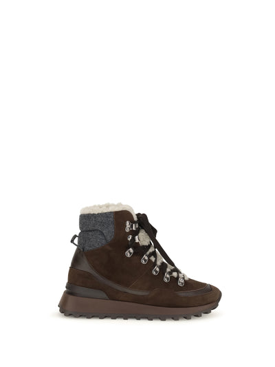 suede lace-up ankle boots