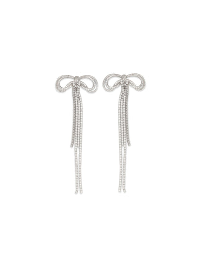 double crystal bow earrings