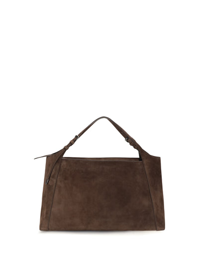 sartorial suede shoulder bag