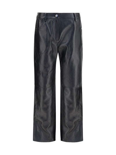 straight-leg leather pants