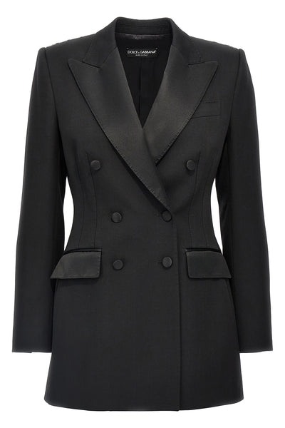 turlington double-breasted wool canvas blazer