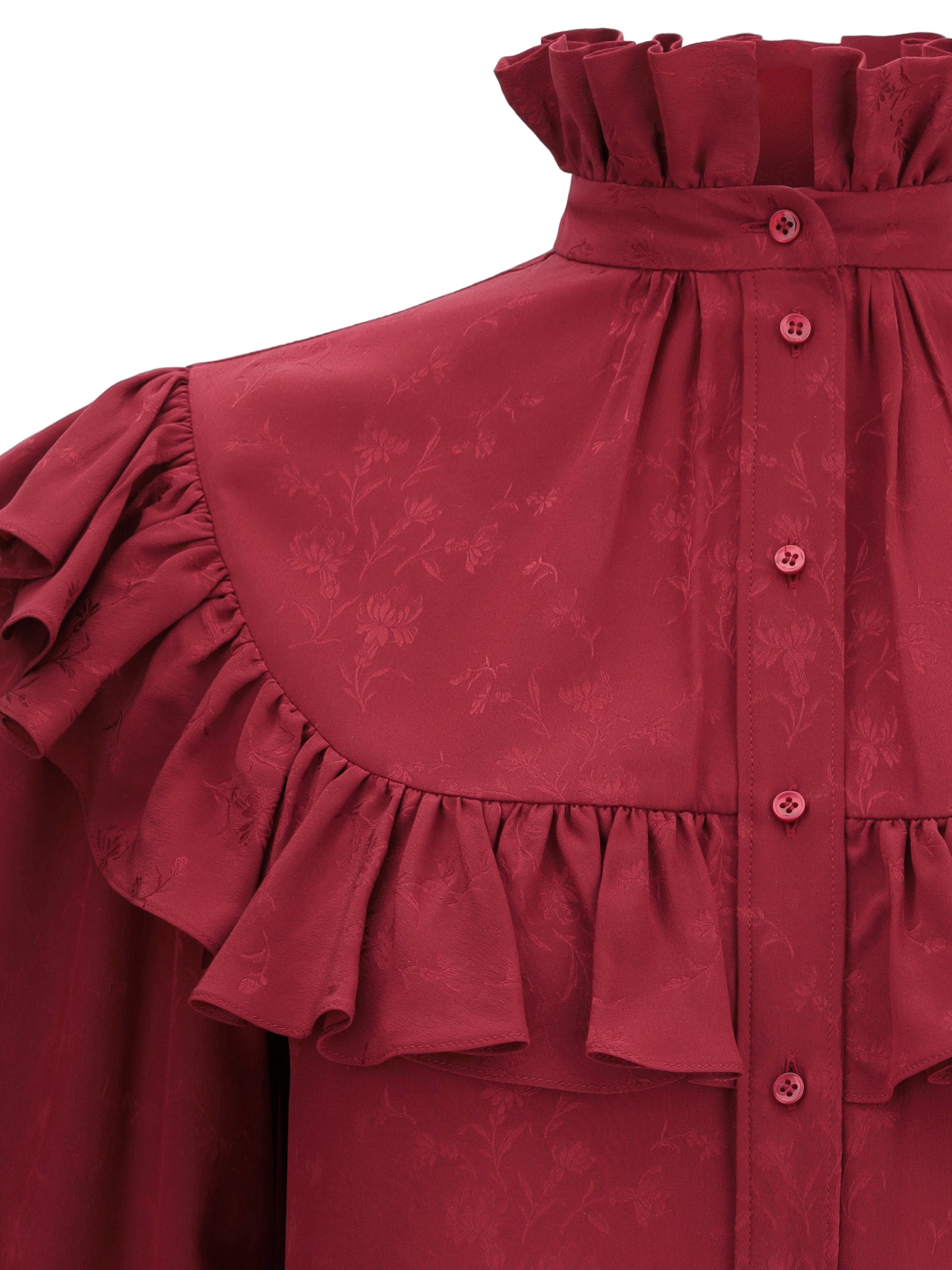 SAINT LAURENT 40 silk blouse with ruffles