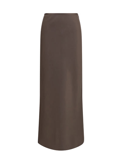 silk twill a-line maxi skirt