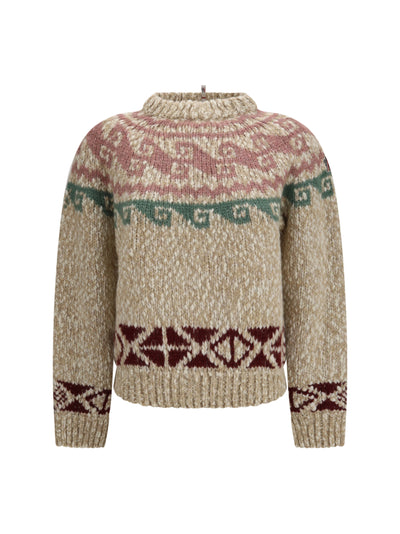 geometric jacquard wool-blend sweater