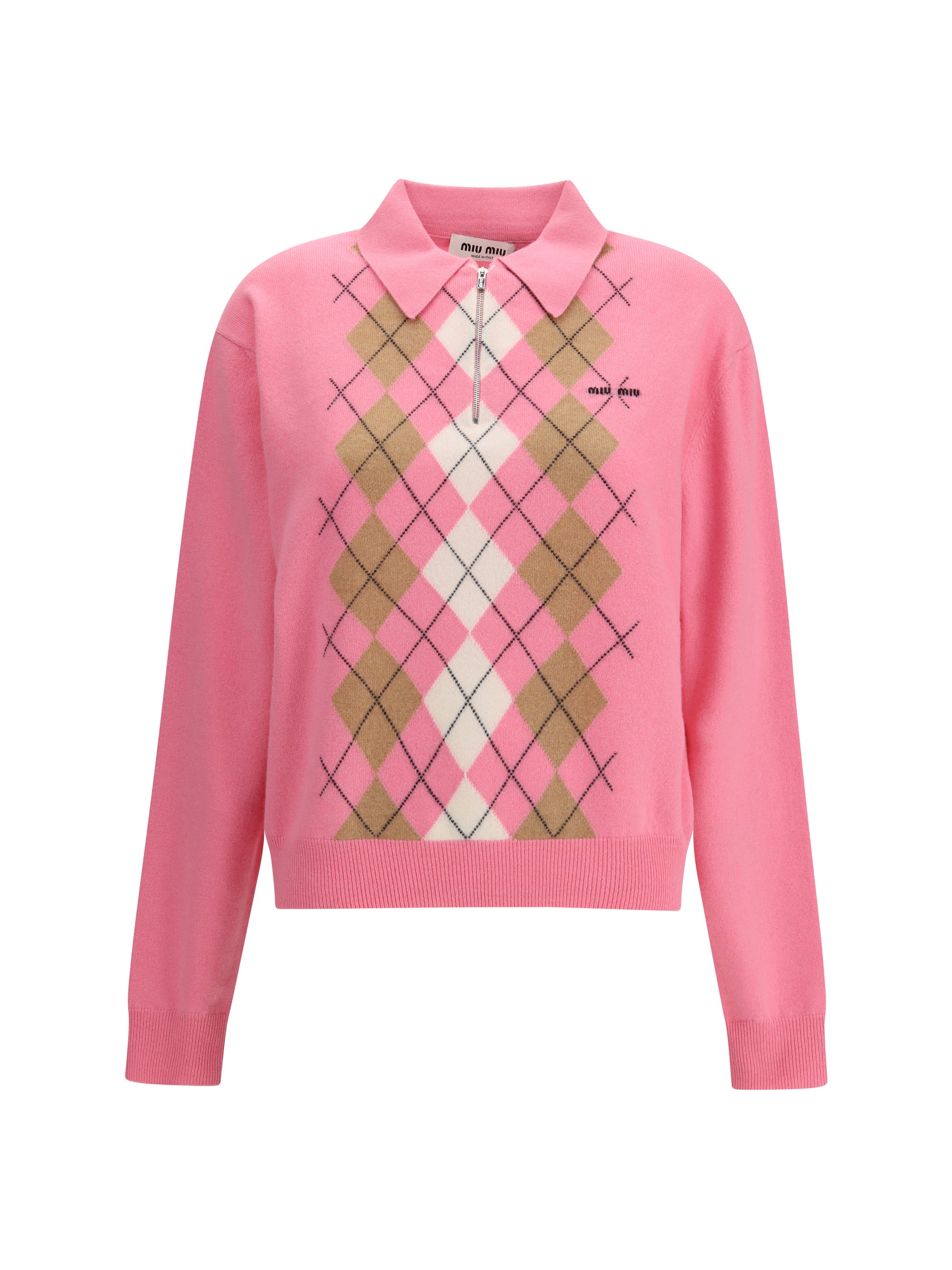 MIU MIU 38 cashmere zip polo