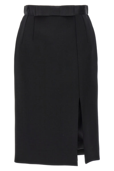 stretch wool pencil skirt