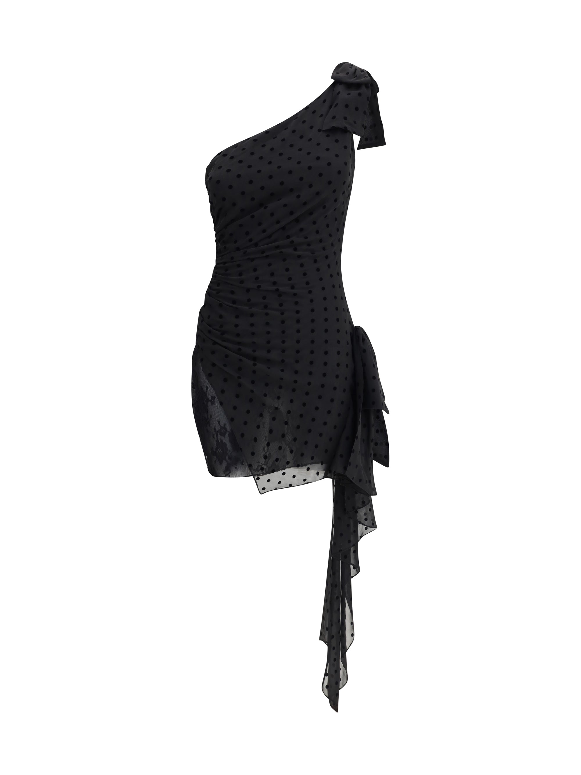 ALESSANDRA RICH 40 polka-dot one-shoulder dress