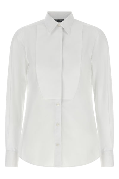 the dolce&gabbana shirt stands out for its rigorous tuxedo-inspired construction