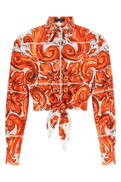 maiolica print poplin shirt