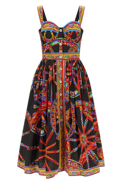 the dolce&gabbana midi dress in pure cotton poplin stands out for its iconic mul