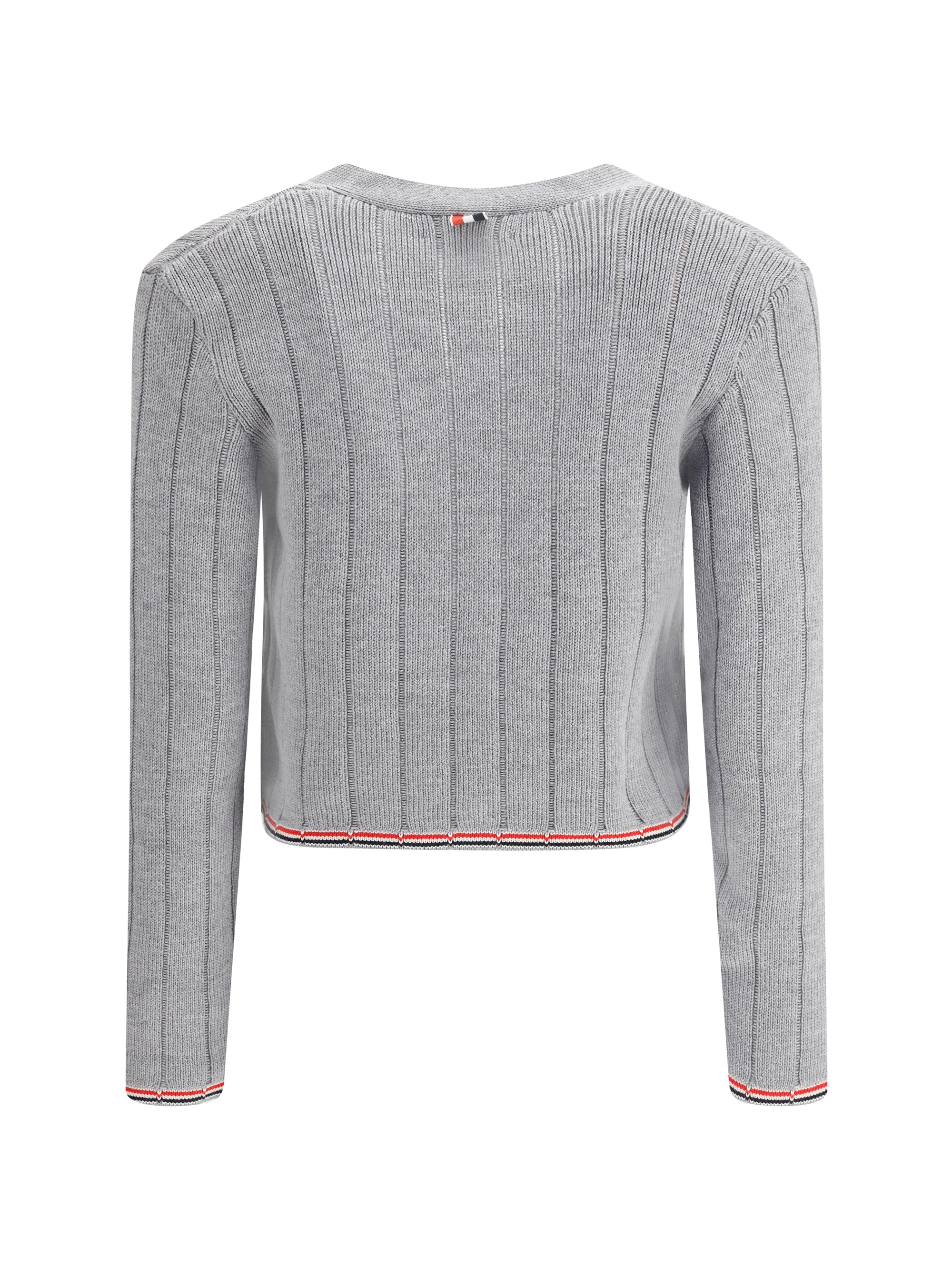 THOM BROWNE 38 ladder full needle rib stitch v neck car
