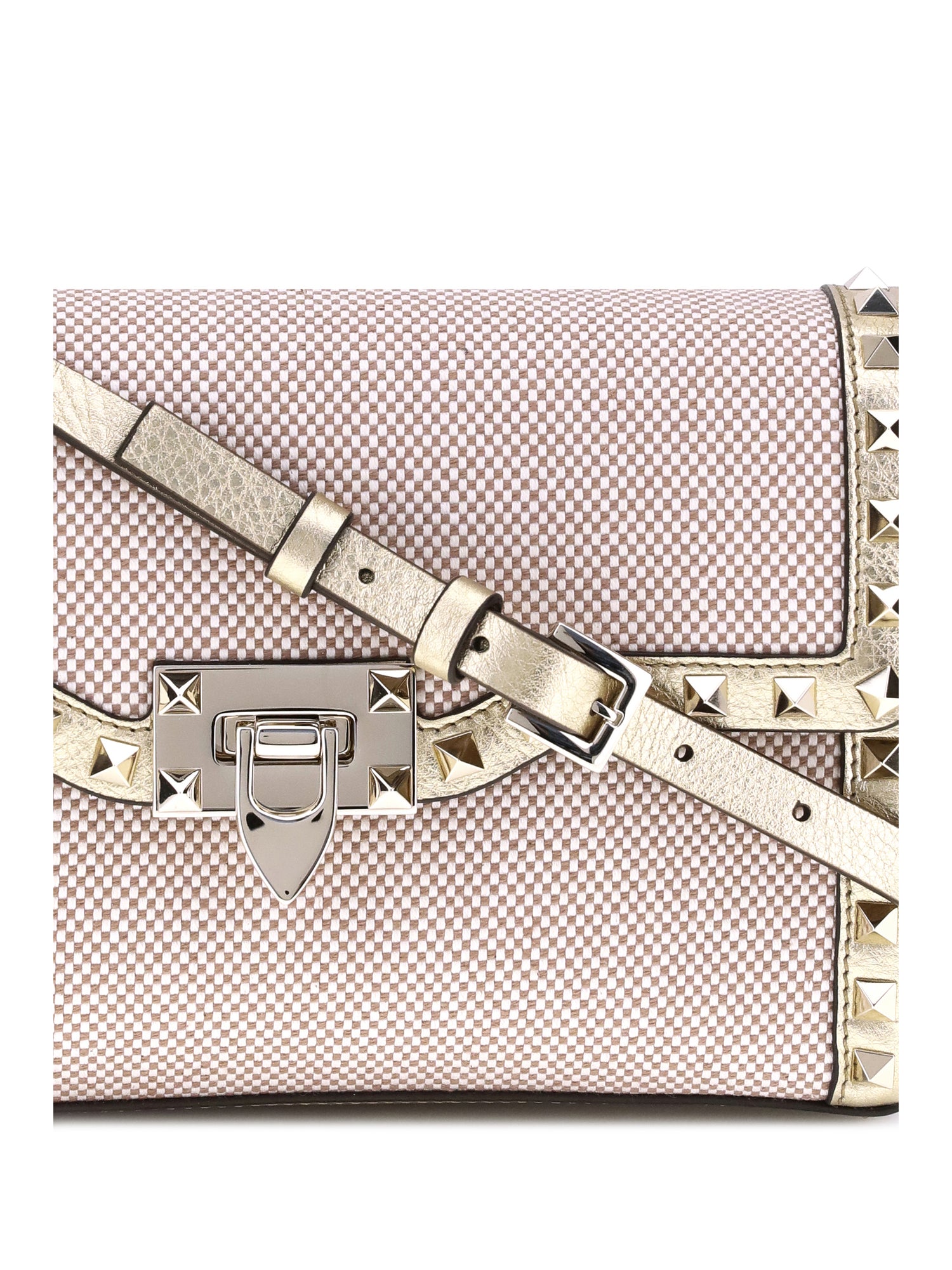 VALENTINO GARAVANI OS small canvas rockstud shoulder bag