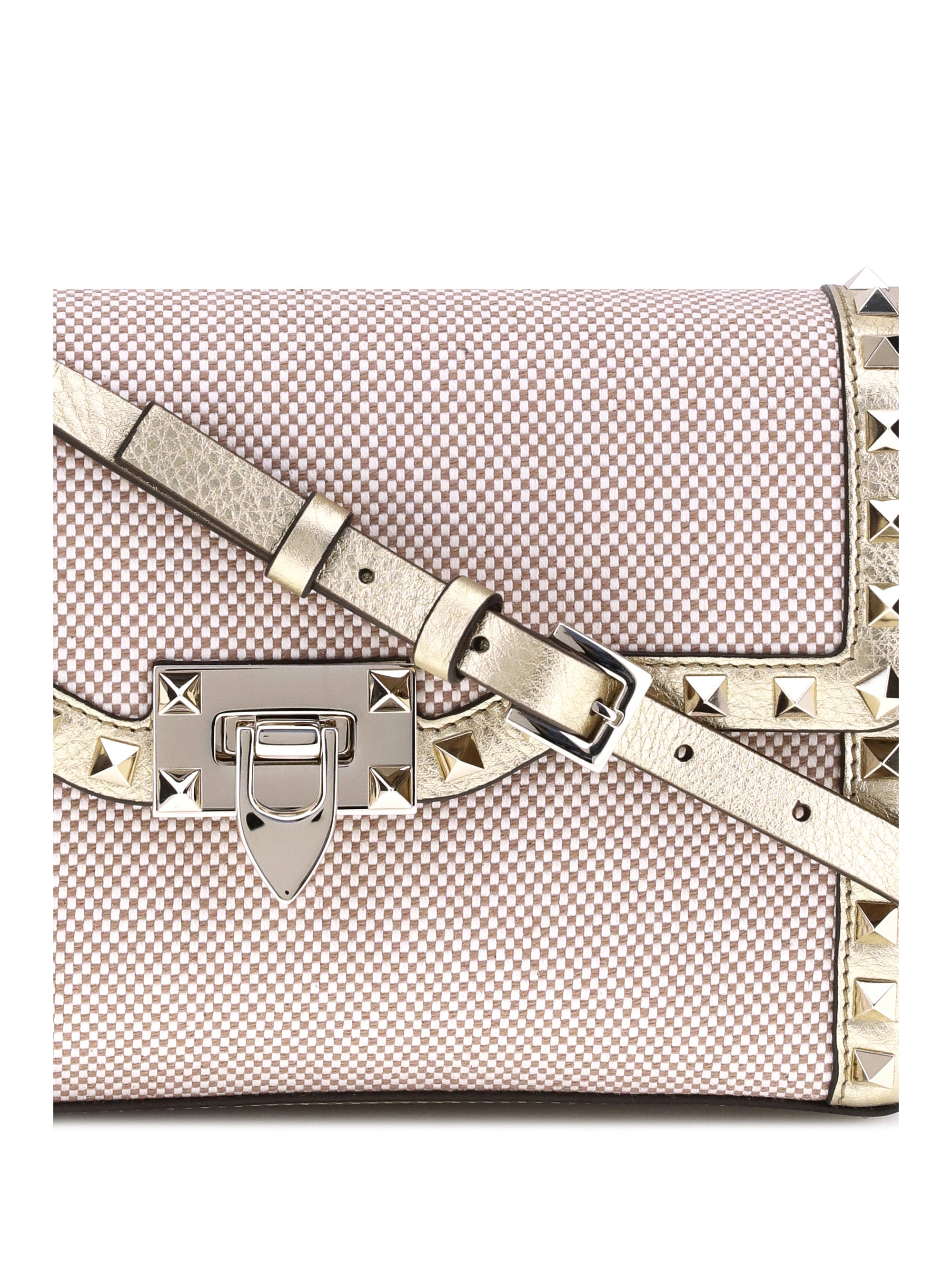 VALENTINO GARAVANI OS small canvas rockstud shoulder bag