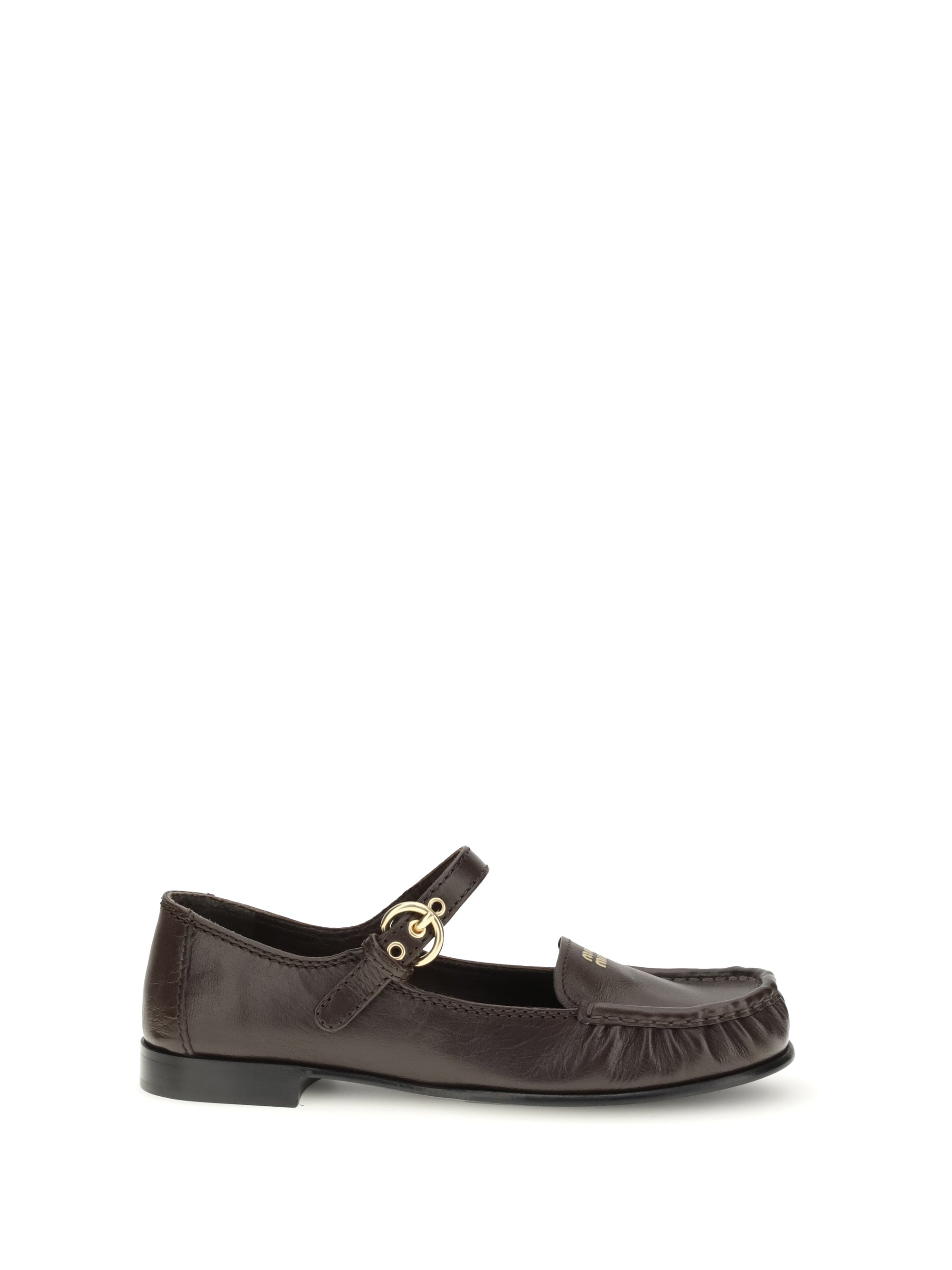 MIU MIU 40 buckled leather loafers