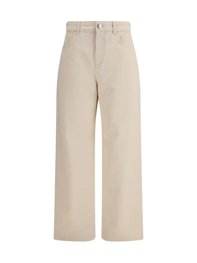 wide-leg cotton jeans