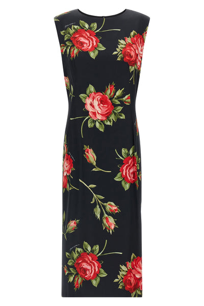 midi dress in viscose satin