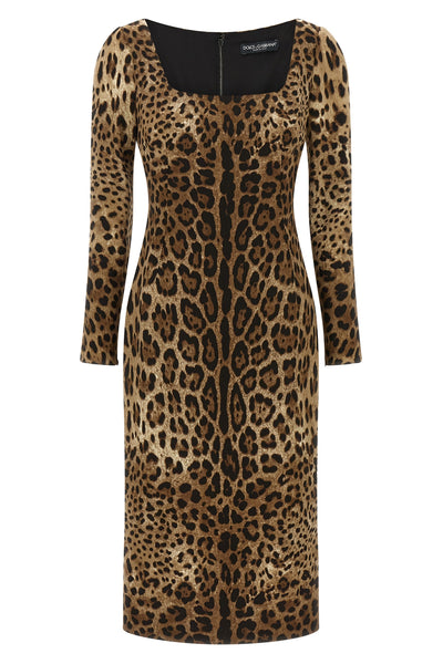 the dolce & gabbana midi dress defines a precise silhouette through its tight an
