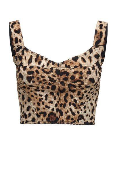leopardo print marshal bustier top