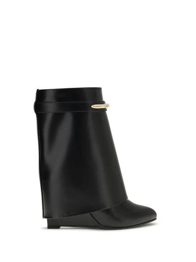 leather shark ankle boots