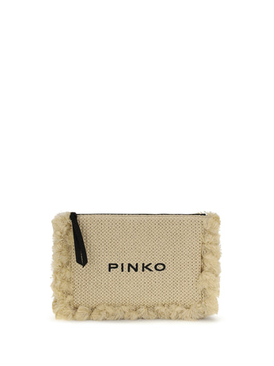 flat handle clutch in raffia