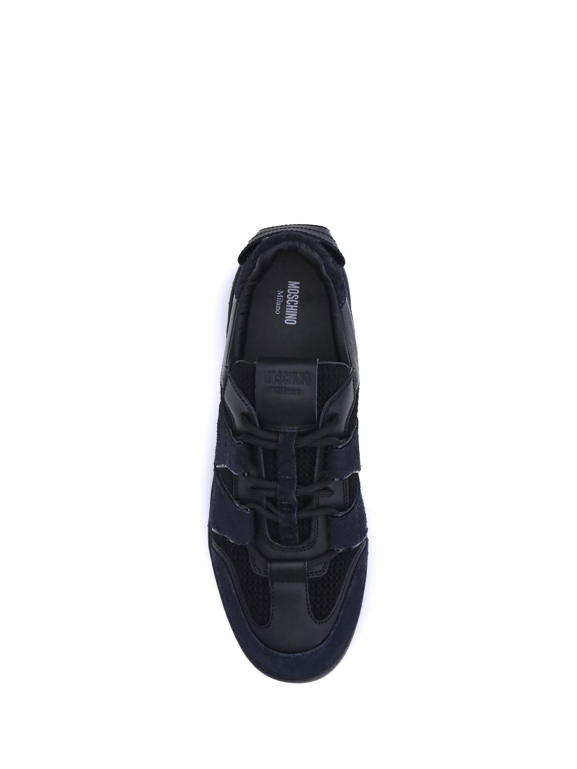 MOSCHINO 40 leather and mesh sneakers