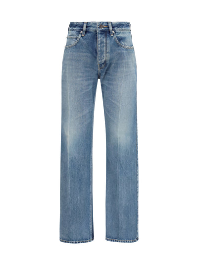 straight-leg denim jeans