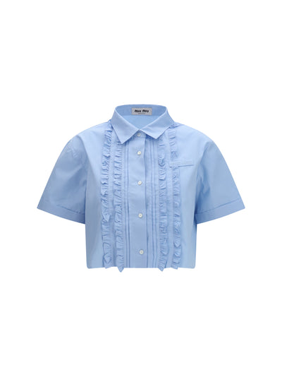 poplin shirt with ruffle details