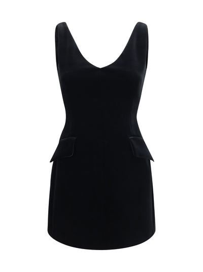 tefrite structured v-neck dress