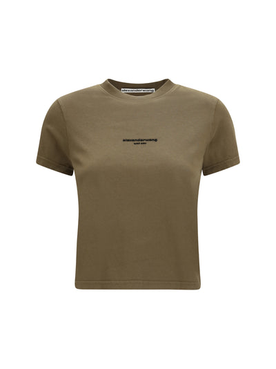 short-sleeve t-shirt with central logo print