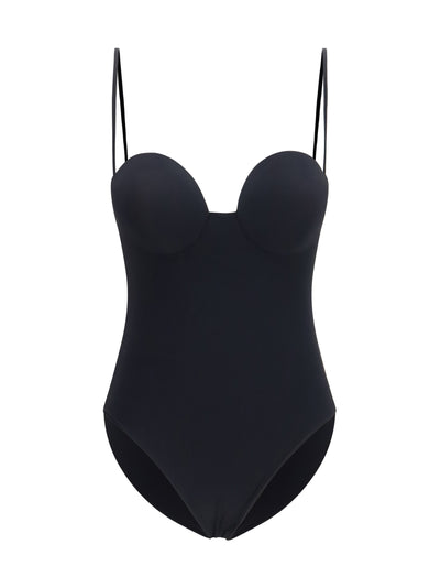 retro bustier one-piece swimsuit