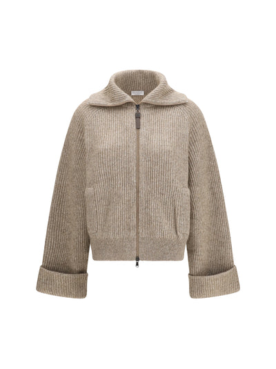 high-neck sweater with wide sleeves