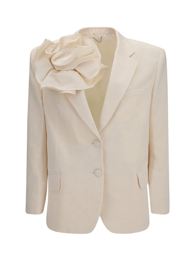 floral cotton and silk blazer