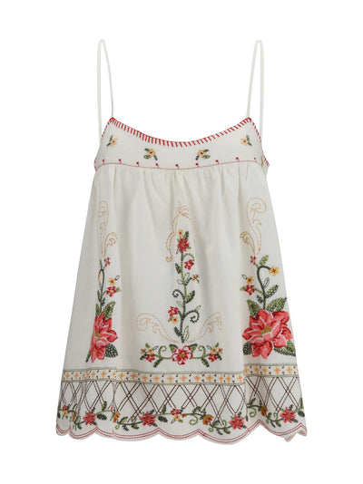 floral embroidered top